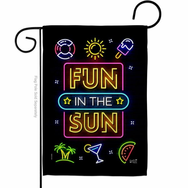 Patio Trasero Neon Fun in the Sun Summertime & 13 x 18.5 in. Double-Sided Decorative Vertical Garden Flags for PA3903929